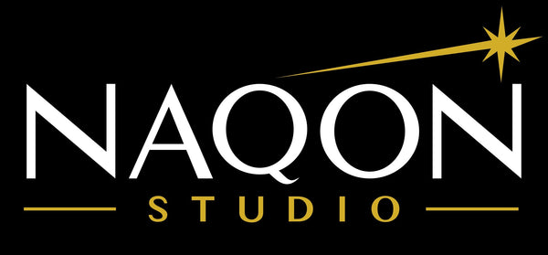 NAQON Studio logo with a star on a black background